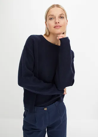 Oversized trui, Kleur: donkerblauw