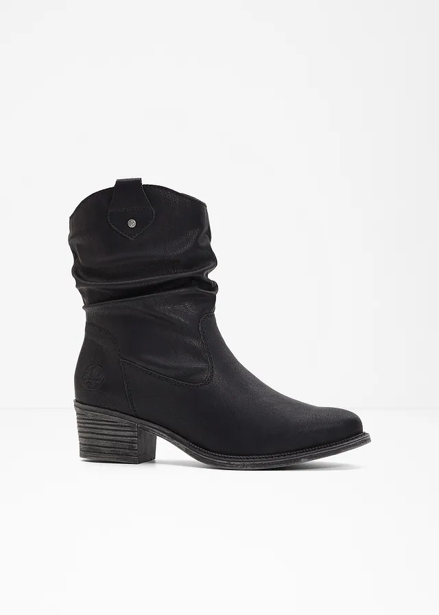 Gevoerde cowboylaarsjes van Rieker, Kleur: zwart