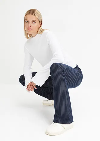 Kalhoty s jemnými proužky • tmavě modro-přírodně bílá • bonprix obchod