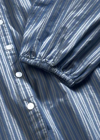 Oversize halenka z čisté bavlny • kouřově modro-bílá s podélnými proužky • bonprix obchod