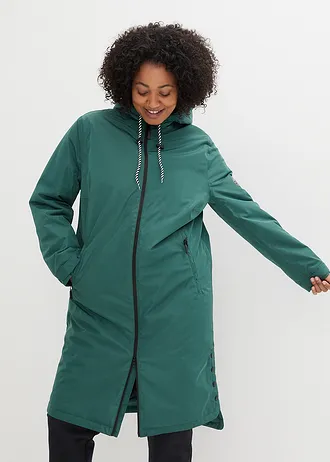 Imperméable rembourré longueur midi, Couleur: vert mat