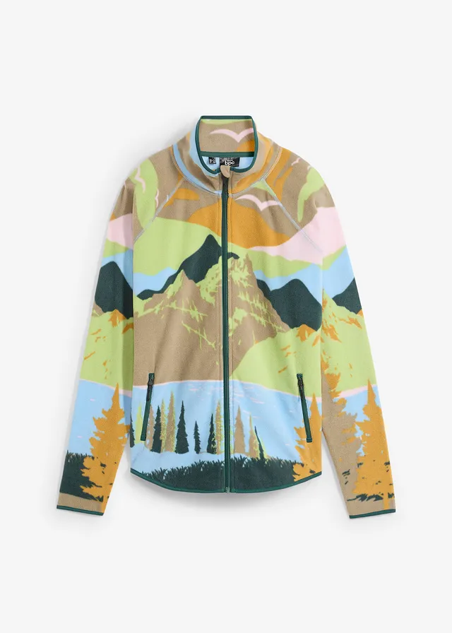 Veste polaire avec poches zippées, Couleur: bleu clair