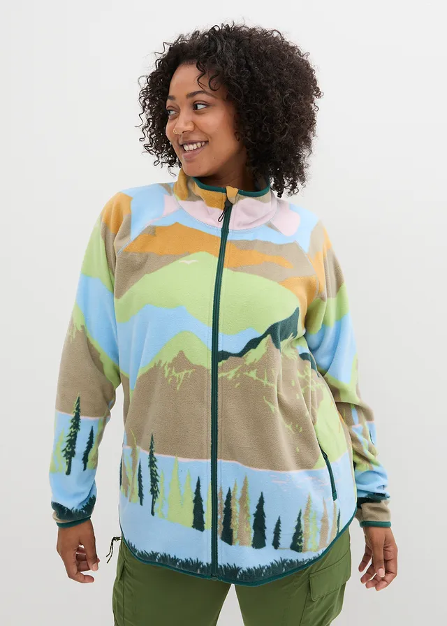 Veste polaire avec poches zippées, Couleur: bleu clair