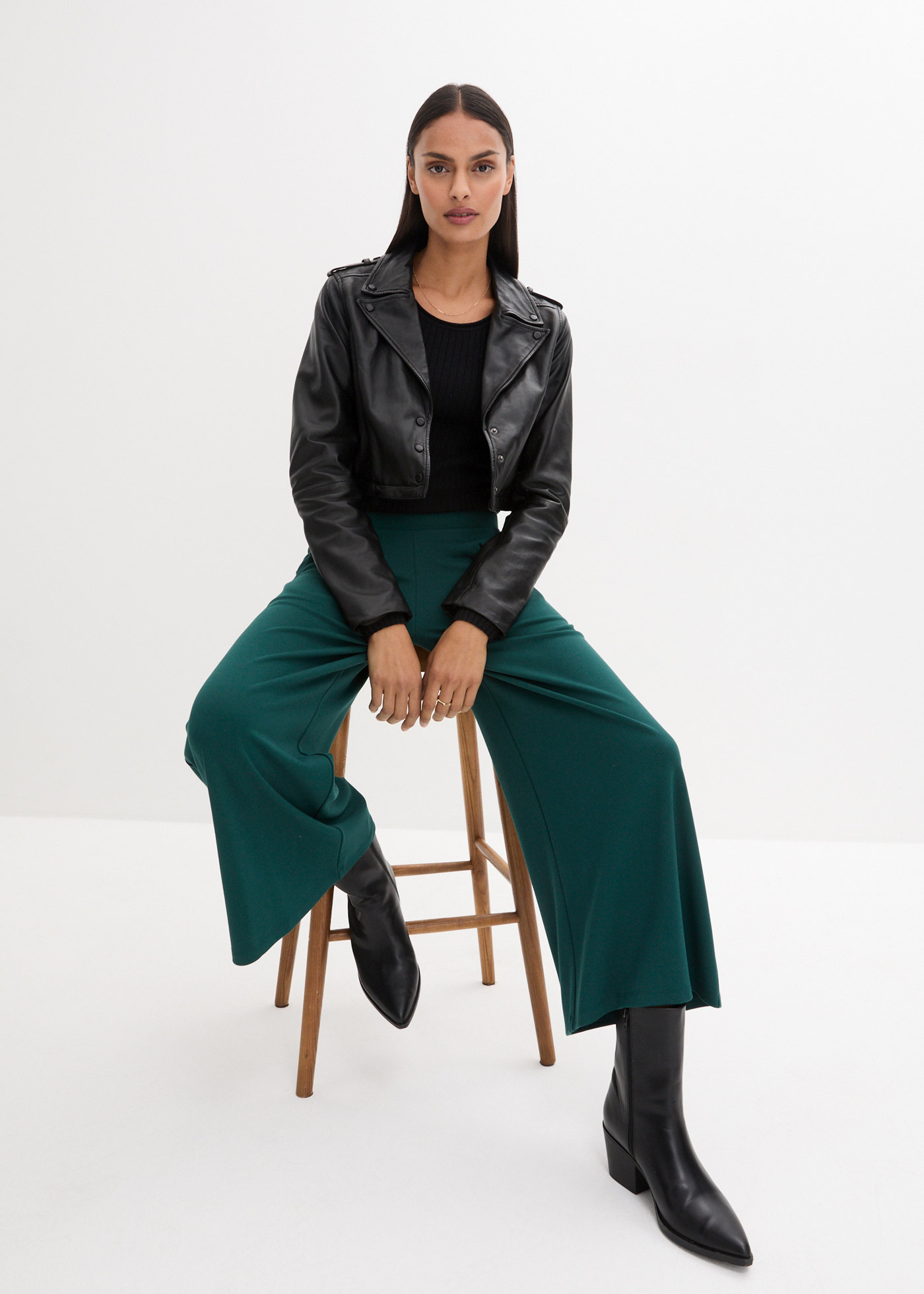 Culotte in een viscosemix • diepgroen • bonprix online shop