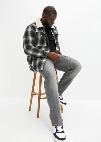 Henley shirt, comfort fit (set van 2), Kleur: zwart+grijsgroen