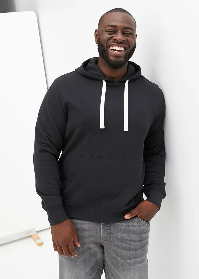 Hoodie van katoen, Kleur: zwart