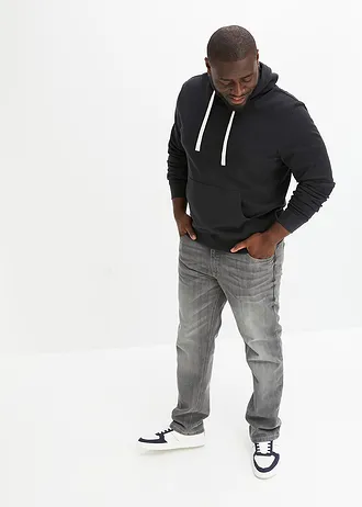 Mikina s kapucí, z čisté bavlny, barva: černá