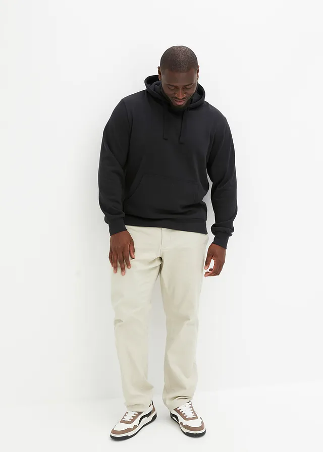Hoodie in regular fit, Kleur: zwart
