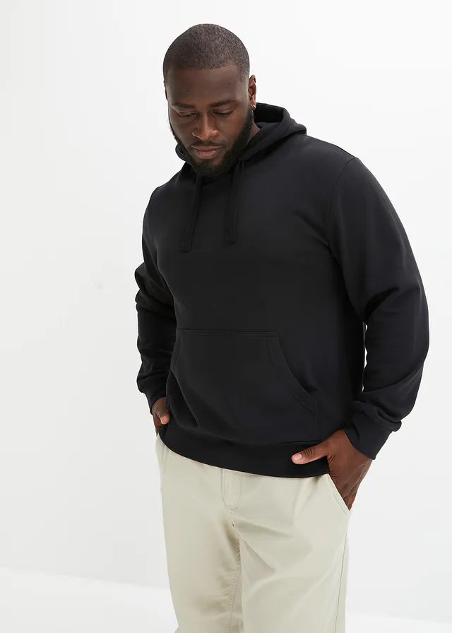 Hoodie in regular fit, Kleur: zwart