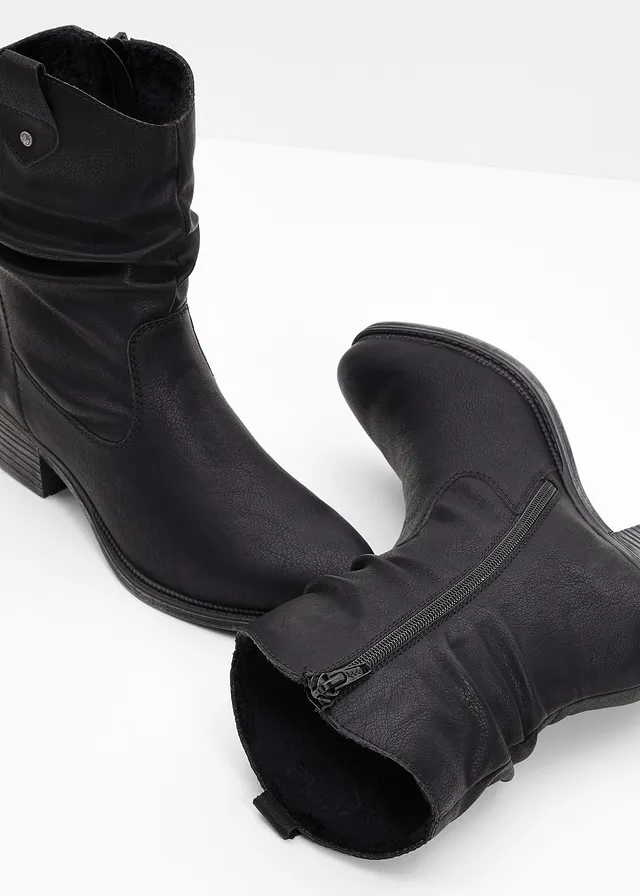 Gevoerde cowboylaarsjes van Rieker, Kleur: zwart