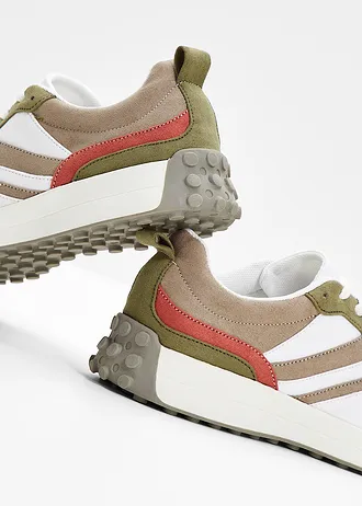 Sneakers, Kleur: wit-grijsbeige