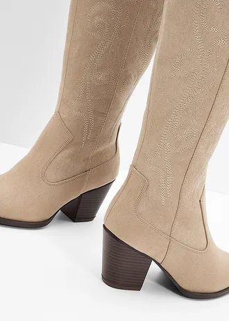 Kovbojské kozačky s výšivkou • béžová • bonprix obchod