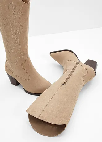 Kovbojské kozačky s výšivkou • béžová • bonprix obchod