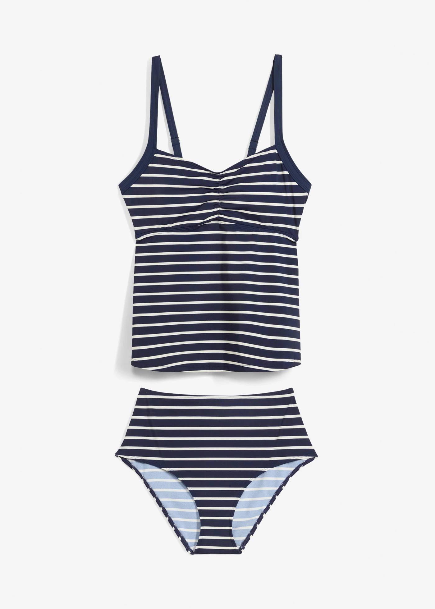 Tankini (ens. 2 pces) • bleu foncé/blanc cassé rayé • Boutique bonprix