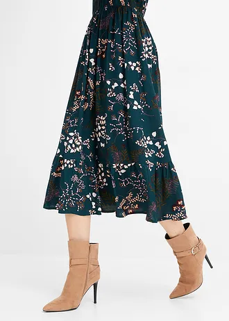 Robe midi 100% viscose • vert profond floral • Boutique bonprix