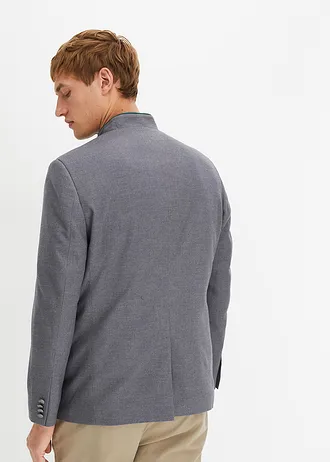 Krojové sako ve vlněném vzhledu, barva: šedý melír/tmavě zelená