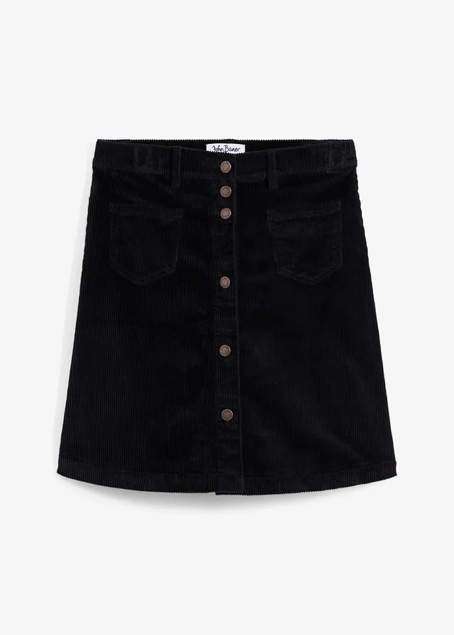 Kordová sukňa, strečová, s gombičkovou légou