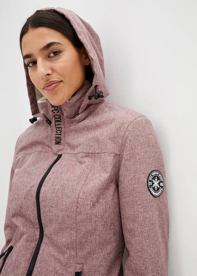 Veste longue outdoor imperméable, doublée sherpa • bordeaux chiné • product-page.page-title-suffix