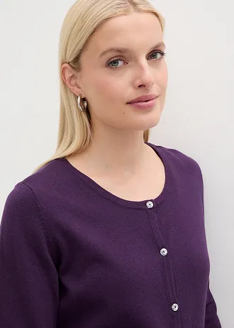 Gilet en maille • violet foncé • Boutique bonprix