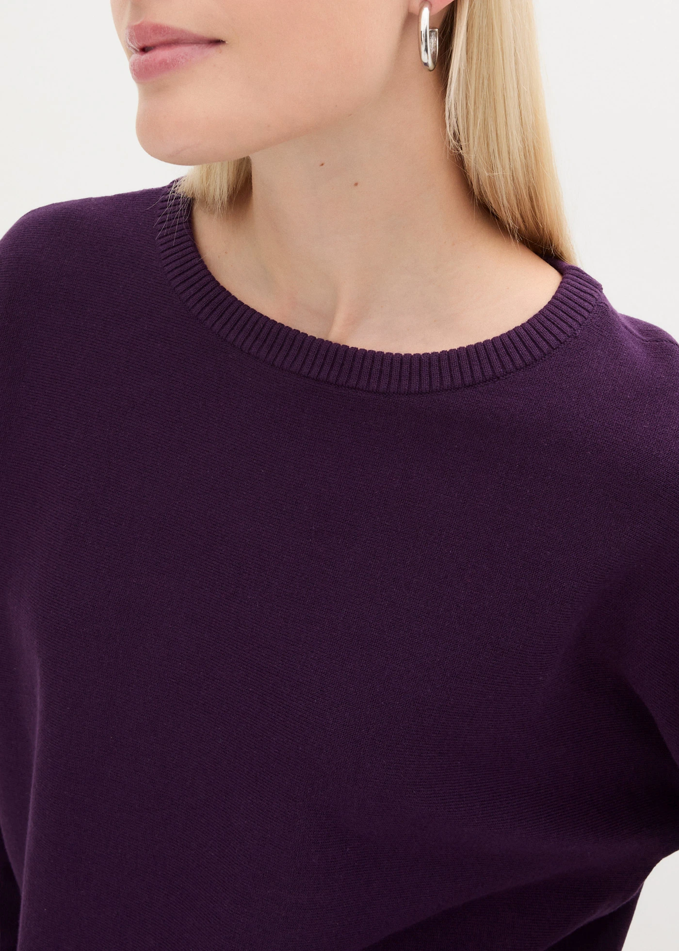 Pulóver denevér ujjakkal • sötétlila • bonprix áruház