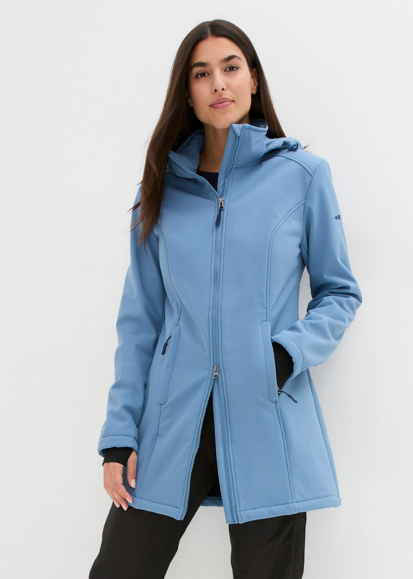 Parka déperlante en softshell avec doublure polaire douillette • bleu jean • Boutique bonprix