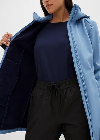 Parka déperlante en softshell avec doublure polaire douillette • bleu jean • Boutique bonprix