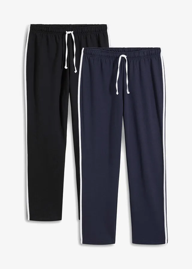 Pantaloni jogging cu detalii ăn contrast (2buc/pac), Loose Fit