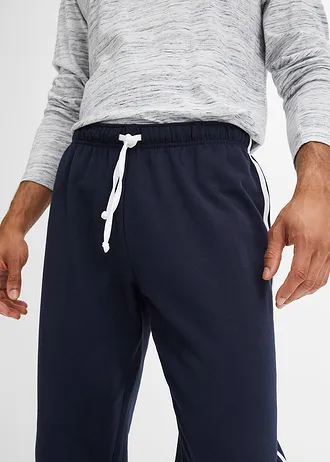 Pantaloni jogging cu detalii în contrast (2buc/pac), Loose Fit • bleumarin+negru • magazin bonprix