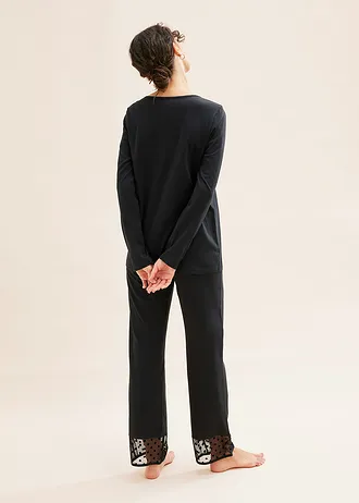 Pijama cu mesh fin • negru • magazin bonprix