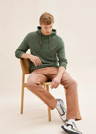 Hoodie van zachte katoenmix • groen gemêleerd • bonprix online shop