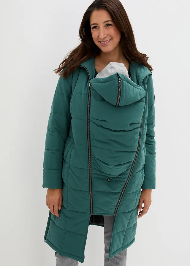 Doudoune 3en1 de grossesse et de portage, Couleur: vert mat