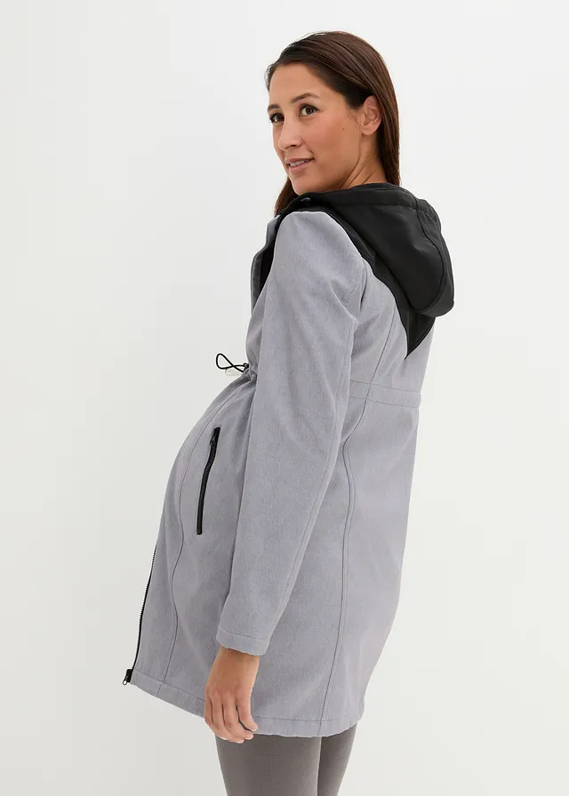 3-in-1 softshell zwangerschapjas / draagjas • grijs gemêleerd-zwart • product-page.page-title-suffix