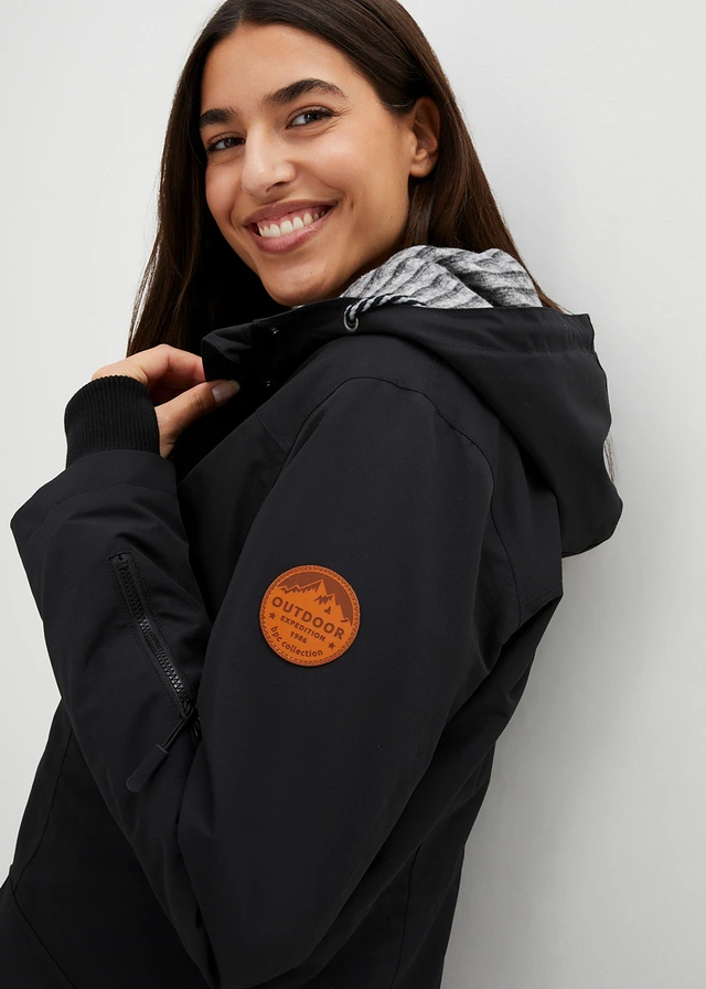 Parka mi-longue 3en1 avec poches pratiques • noir + gris chiné • product-page.page-title-suffix