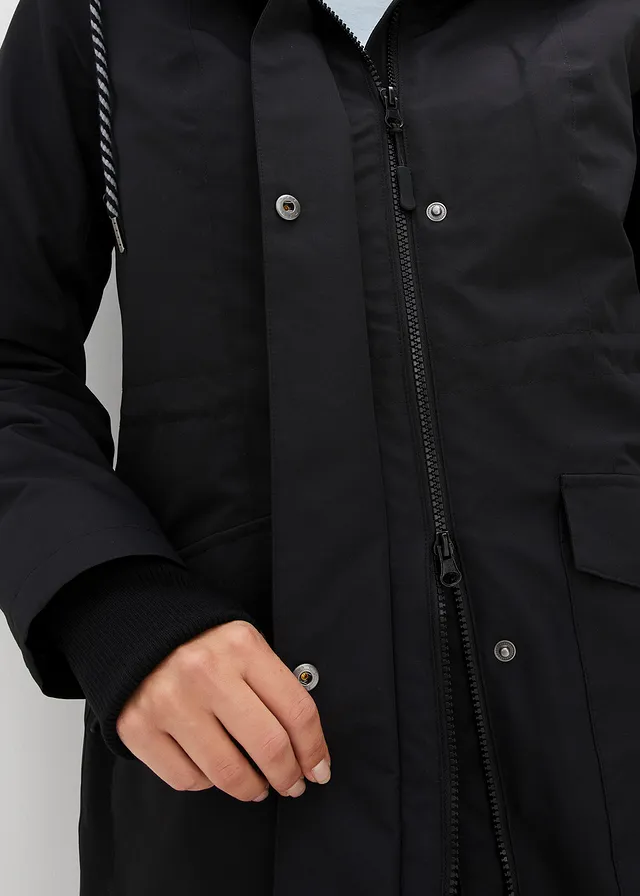 Parka mi-longue 3en1 avec poches pratiques • noir + gris chiné • product-page.page-title-suffix