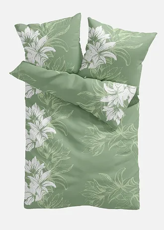 Parure de lit en linon • vert • Boutique bonprix