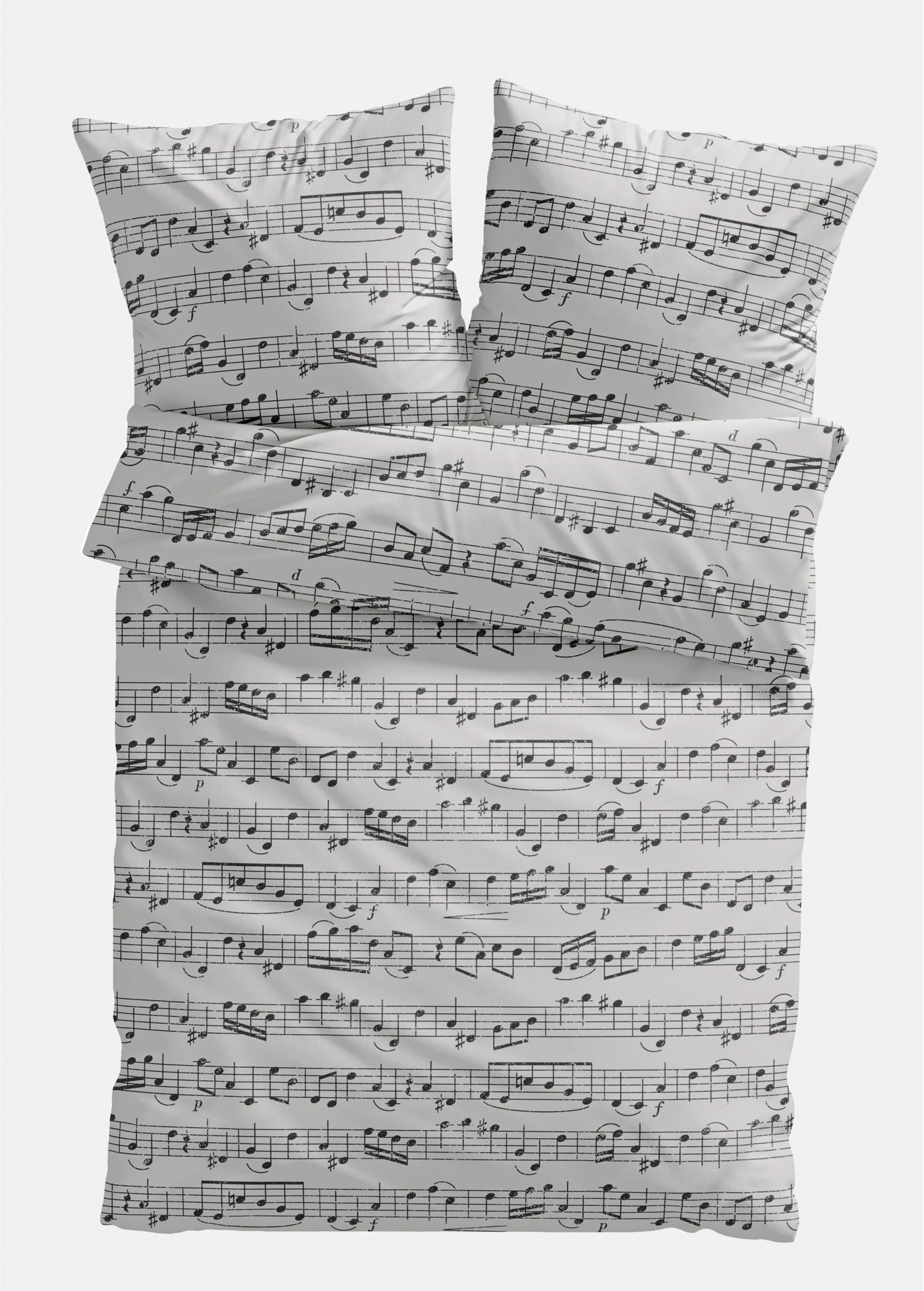 Dekbedovertrek met muzieknoten • beige • bonprix online shop