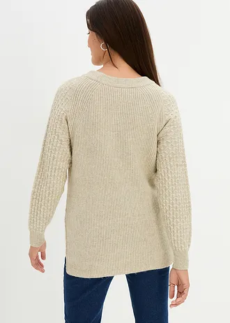 Teplý těhotenský/kojicí svetr 2 v 1 • nová khaki • bonprix obchod