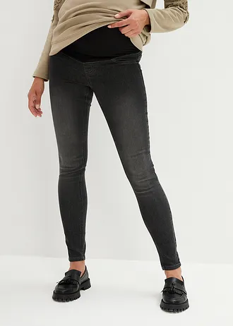 Těhotenské jeggings s bavlnou (2 ks), Skinny • modrá stone + černá stone • bonprix obchod