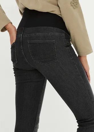 Těhotenské jeggings s bavlnou (2 ks), Skinny • modrá stone + černá stone • bonprix obchod