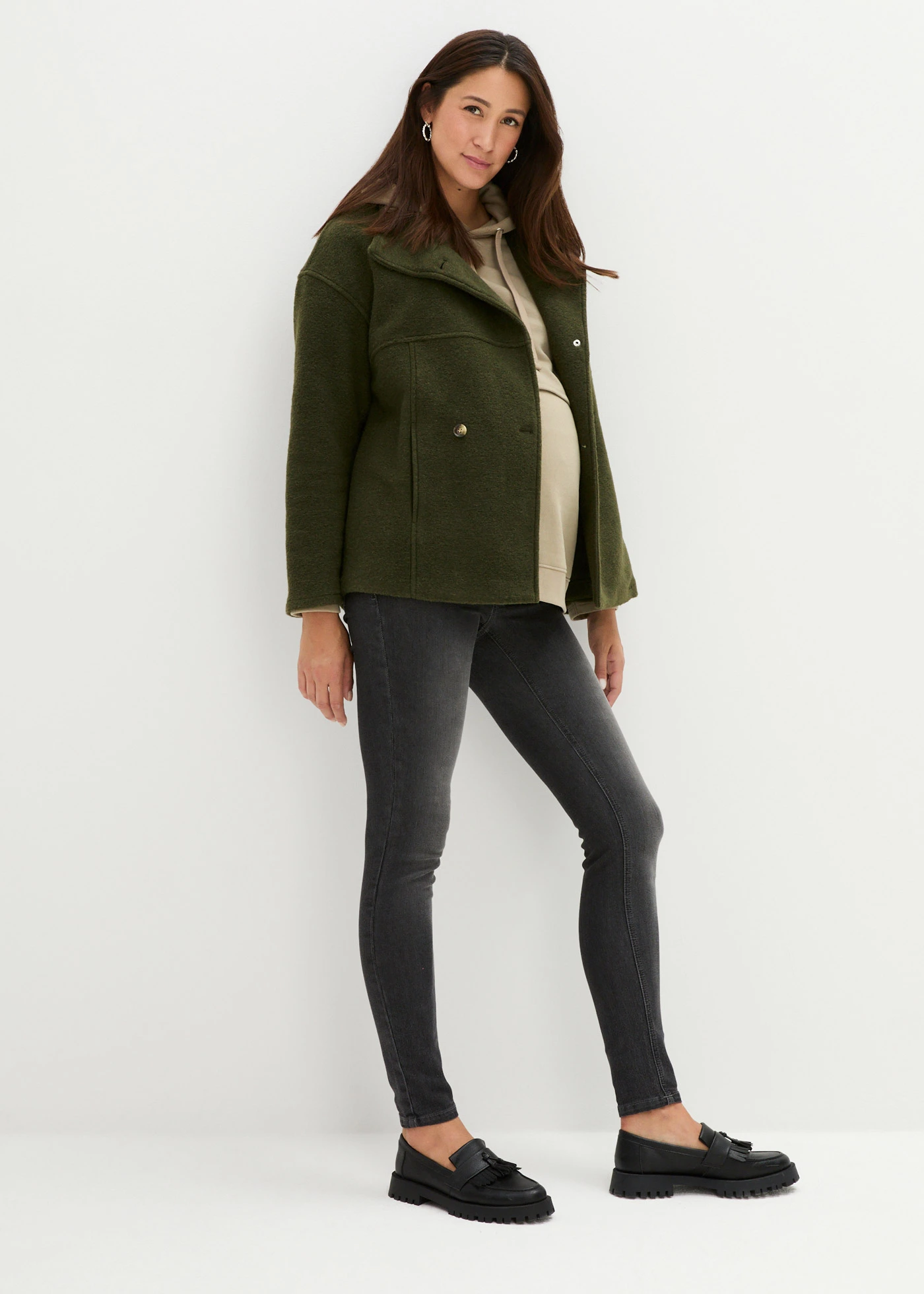 Těhotenské jeggings s bavlnou (2 ks), Skinny • modrá stone + černá stone • bonprix obchod