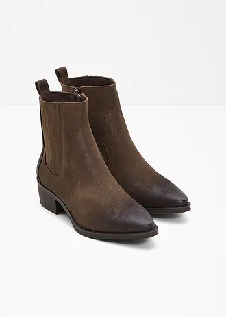 Kovbojská kotníková obuv značky Marco Tozzi • tmavě hnědá • bonprix obchod