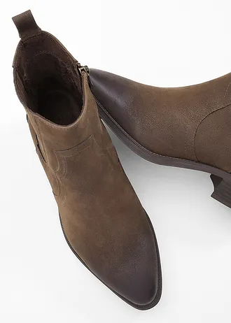 Kovbojská kotníková obuv značky Marco Tozzi • tmavě hnědá • bonprix obchod