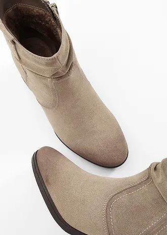 Kovbojská kotníková obuv značky Jana v pohodlné šířce • hnědošedá • bonprix obchod