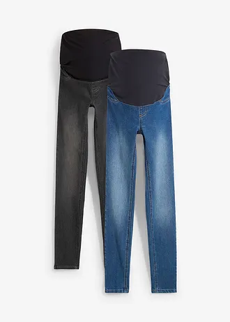Těhotenské jeggings s bavlnou (2 ks), Skinny