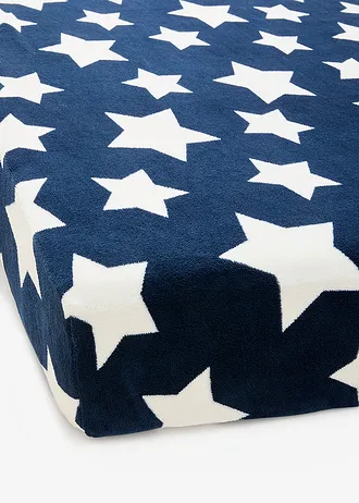 Hoeslaken Cashmere Touch sterren, Kleur: blauw