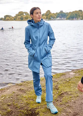 Parka déperlante en softshell avec doublure polaire douillette • bleu jean • Boutique bonprix