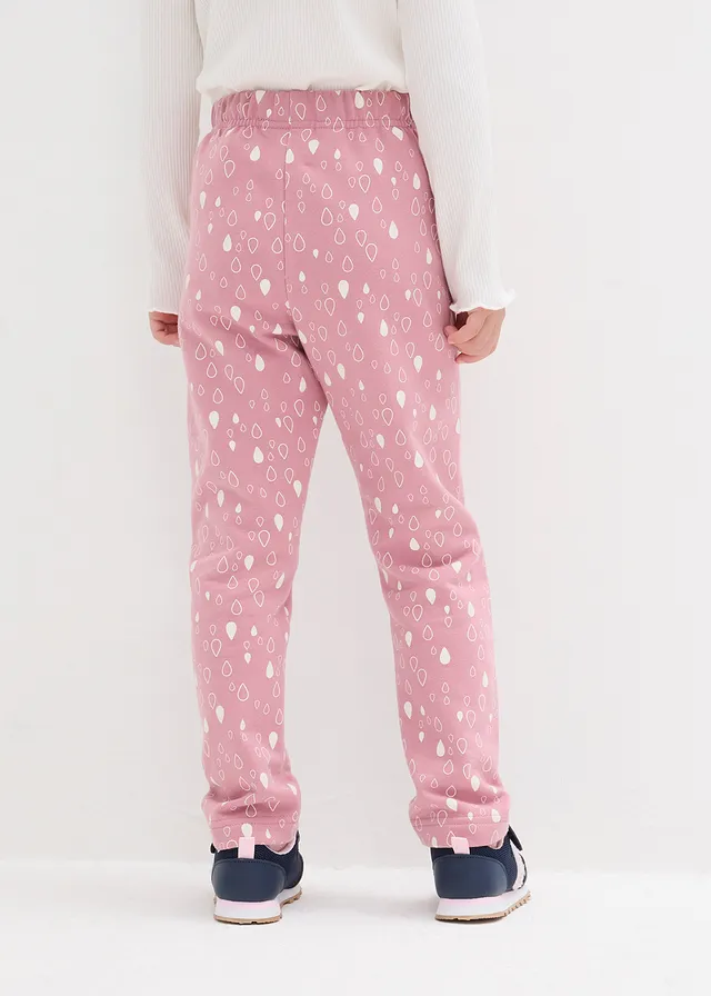 Legging thermique 100% coton, Couleur: rose/écru