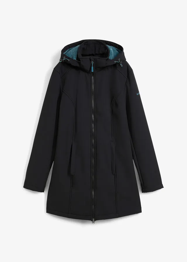 Parka déperlante en softshell avec doublure polaire douillette • noir • Boutique bonprix