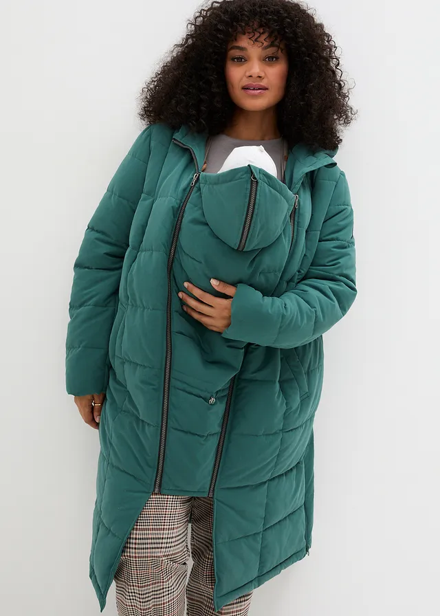 Doudoune 3en1 de grossesse et de portage, Couleur: vert mat