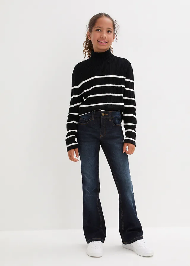 Jean flare taille mi-haute • bleu foncé denim used • product-page.page-title-suffix